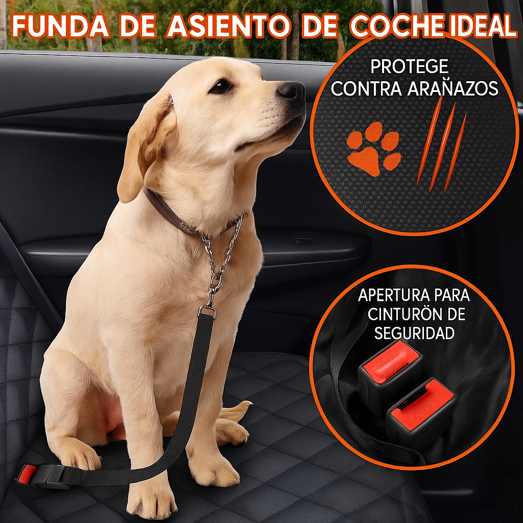 Funda de Asiento para Coche – Impermeable y Antideslizante para Mascotas y Niños